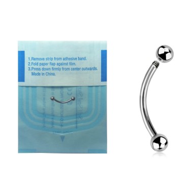 Banana Sopracciglio STERILE in Titanio G23 ASTM F136 con Palline 2