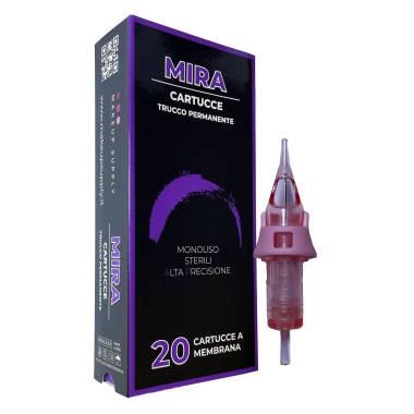 MATERIALE SCADUTO - Utilizzare Solo per Esercitazione | 01 RL (Round Liner) 0,22mm - Cartucce Mira NANO - Aghi PMU - 20pz.
