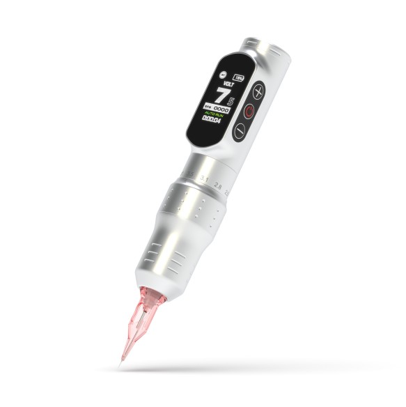 Kwadron MICROMASTER - Corsa Regolabile (2.0 - 3.5 mm) - Dermografo Wireless PMU Pen - Argento