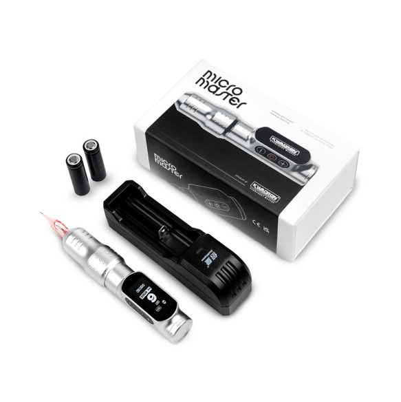 Kwadron MICROMASTER - Corsa Regolabile (2.0 - 3.5 mm) - Dermografo Wireless PMU Pen - Argento