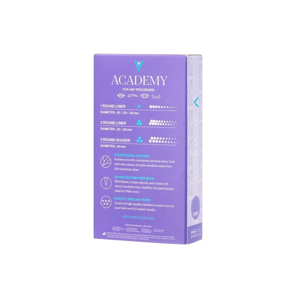 01 RL (Round Liner) - Long Taper - Cartucce Vertix ACADEMY - Aghi PMU - 20pz.