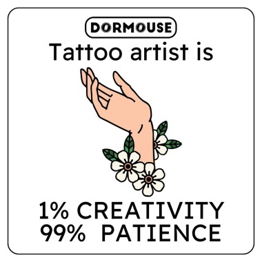 Adesivo 1% CREATIVITY 99% PATIENCE Dormouse - 7x7 cm