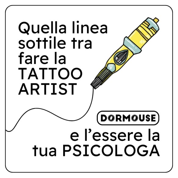 Adesivo TATTOO ARTIST - PSICOLOGA Dormouse - 7x7 cm