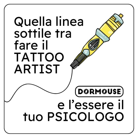 Adesivo TATTOO ARTIST - PSICOLOGO Dormouse - 7x7 cm