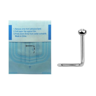 Piercing Naso Nose Screw STERILE in Acciaio Inox 316L con Cristallo CR 2