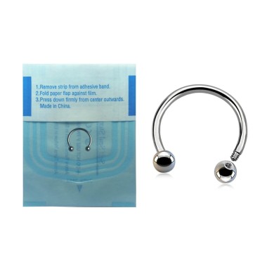 Circular Barbell STERILE in Titanio G23 ASTM F136 con Palline 2