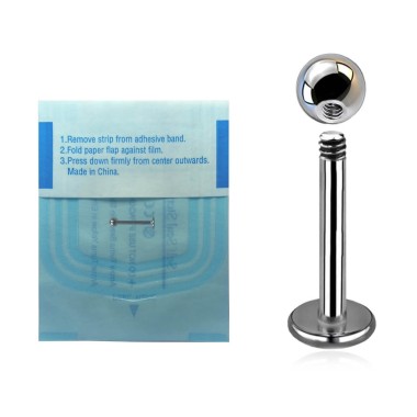 Labret STERILE in Titanio G23 ASTM F136 con Pallina 2