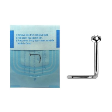 Piercing Naso Nose Screw STERILE in Titanio G23 ASTM F136 con Cristallo CR 2
