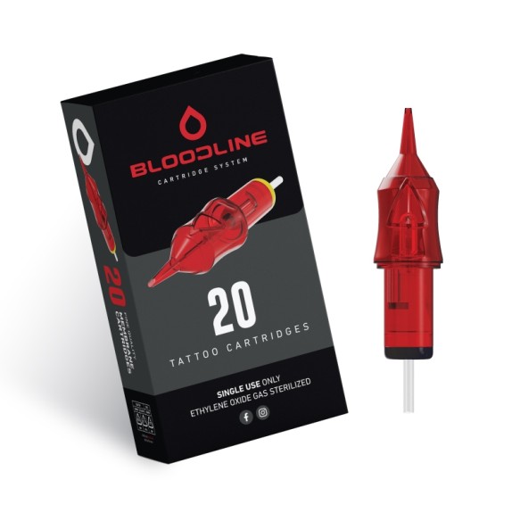 05 RL (Round Liner) Long Taper - Cartucce Aghi Tattoo BodySupply Bloodline - 20 pz