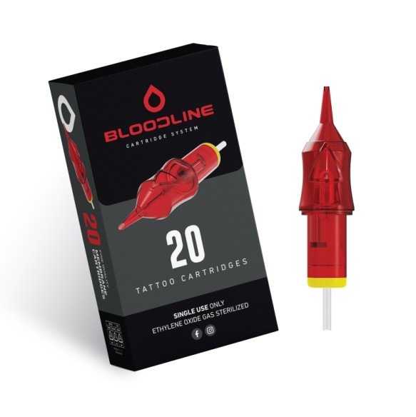 07 RS (Round Shader) Long Taper - Cartucce Aghi Tattoo BodySupply Bloodline - 20 pz