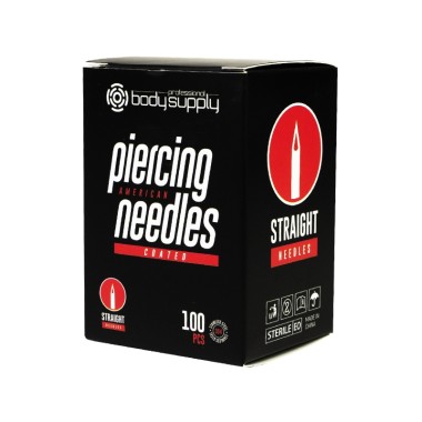 BodySupply Coated Sterile Straight Piercing Needles - 100 pz 2