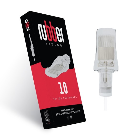 39 MG (Magnum) Long Taper - Cartucce Aghi Tattoo BodySupply Rubber - 10 pz