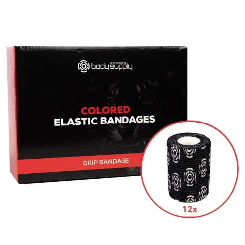 Benda Coesiva per Grip Tattoo Nera - 7,5 cm x 4,5 m - 12 pz
