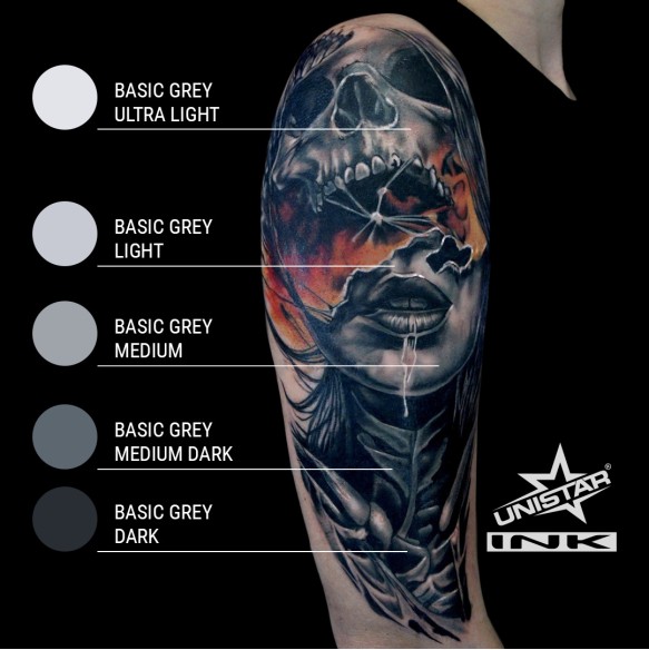 Basic Gray Light - UNISTAR INK - 30 ml - Colore Tattoo REACH