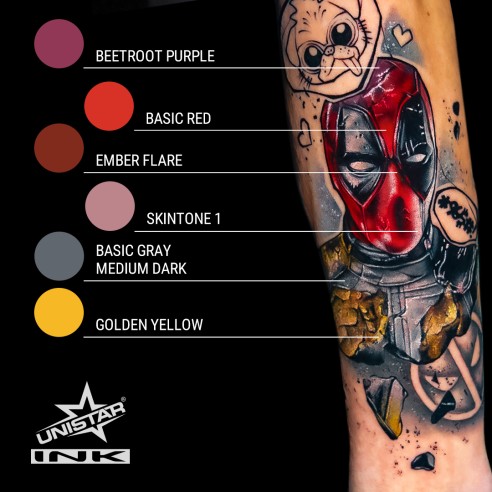 Basic Red - UNISTAR INK - 30 ml - Colore Tattoo REACH