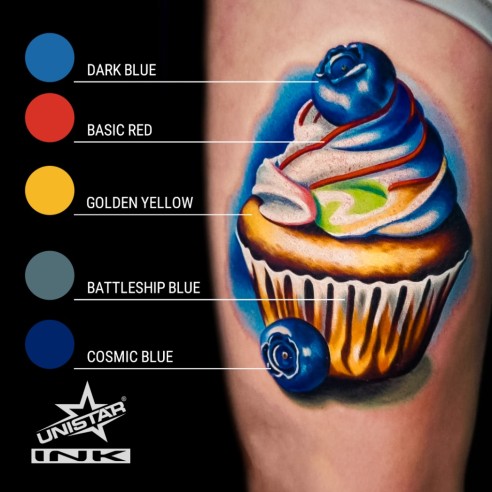 Battleship Blue - UNISTAR INK - 30 ml - Colore Tattoo REACH