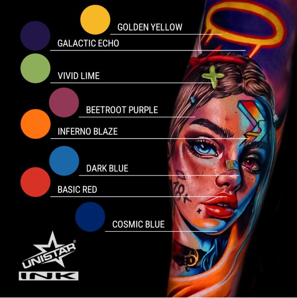 Dark Blue - UNISTAR INK - 30 ml - Colore Tattoo REACH