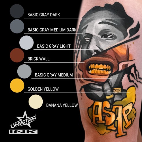 Golden Yellow - UNISTAR INK - 30 ml - Colore Tattoo REACH