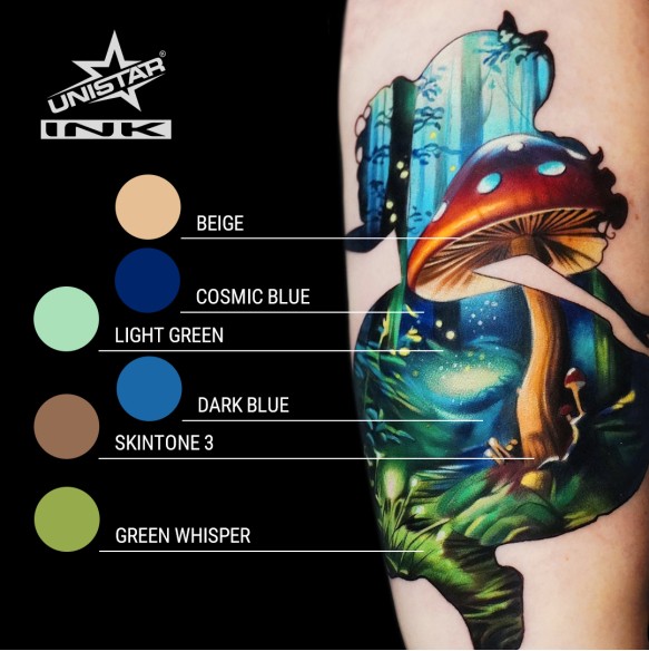 Light Green - UNISTAR INK - 30 ml - Colore Tattoo REACH