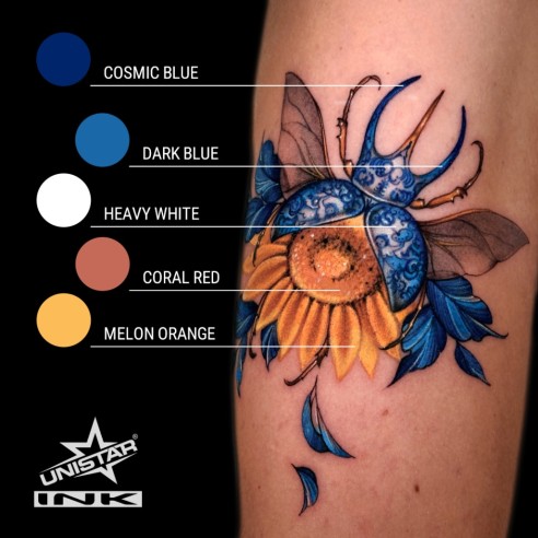 Melon Orange - UNISTAR INK - 30 ml - Colore Tattoo REACH